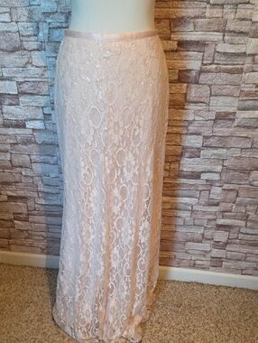 Allure Bridals Bride Maids Women's Blush Lace Maxi Skirt